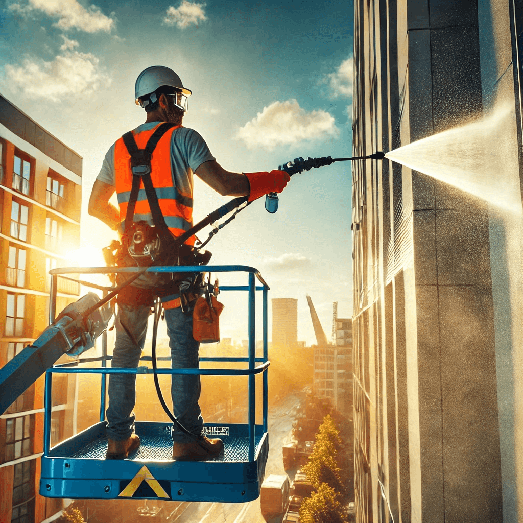 Commercial and apartment building roof soft wash